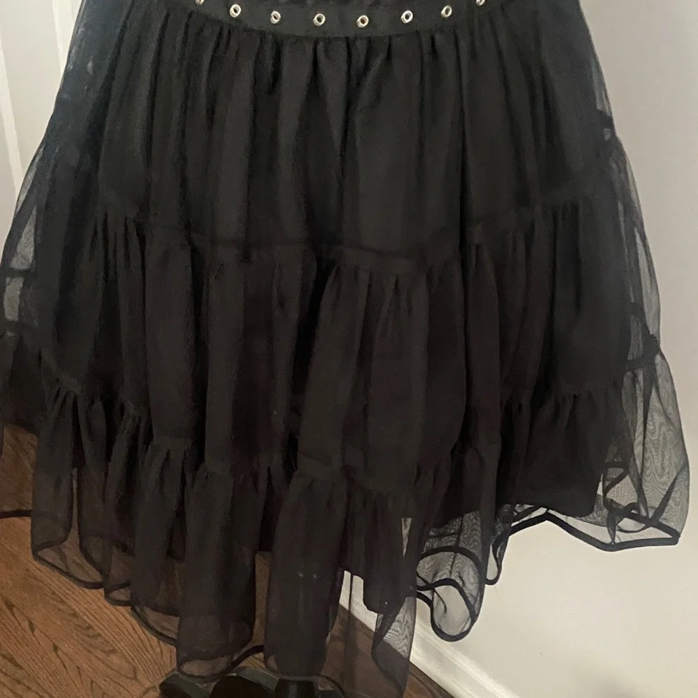 XOXO Black Studded gothic Mini Dress size-7 - Picture 3 of 8